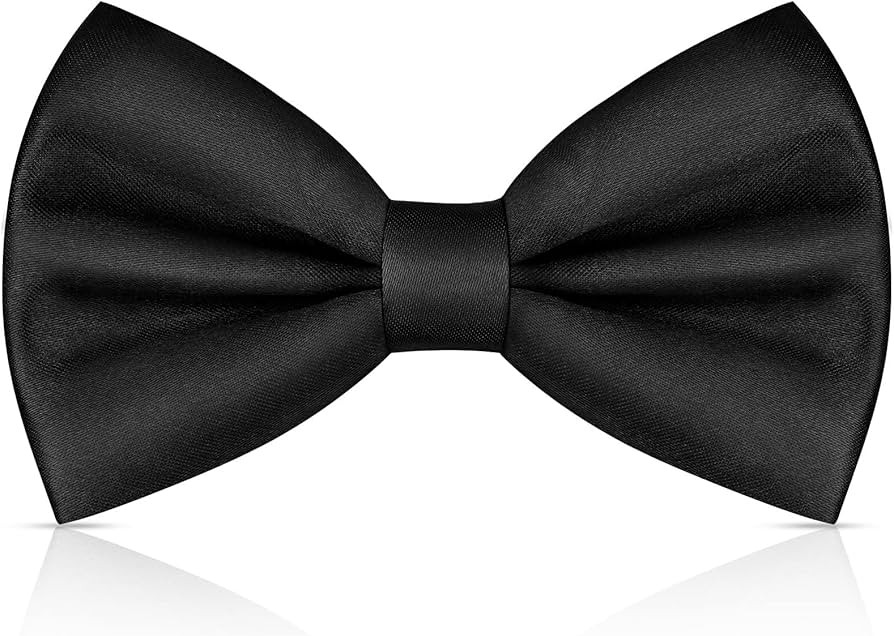 URAQT Men's Bow Tie, Classic Solid Color Pre-Tied Bow Tie for Men, Satin Tux Bowtie, Adjustable F... | Amazon (UK)