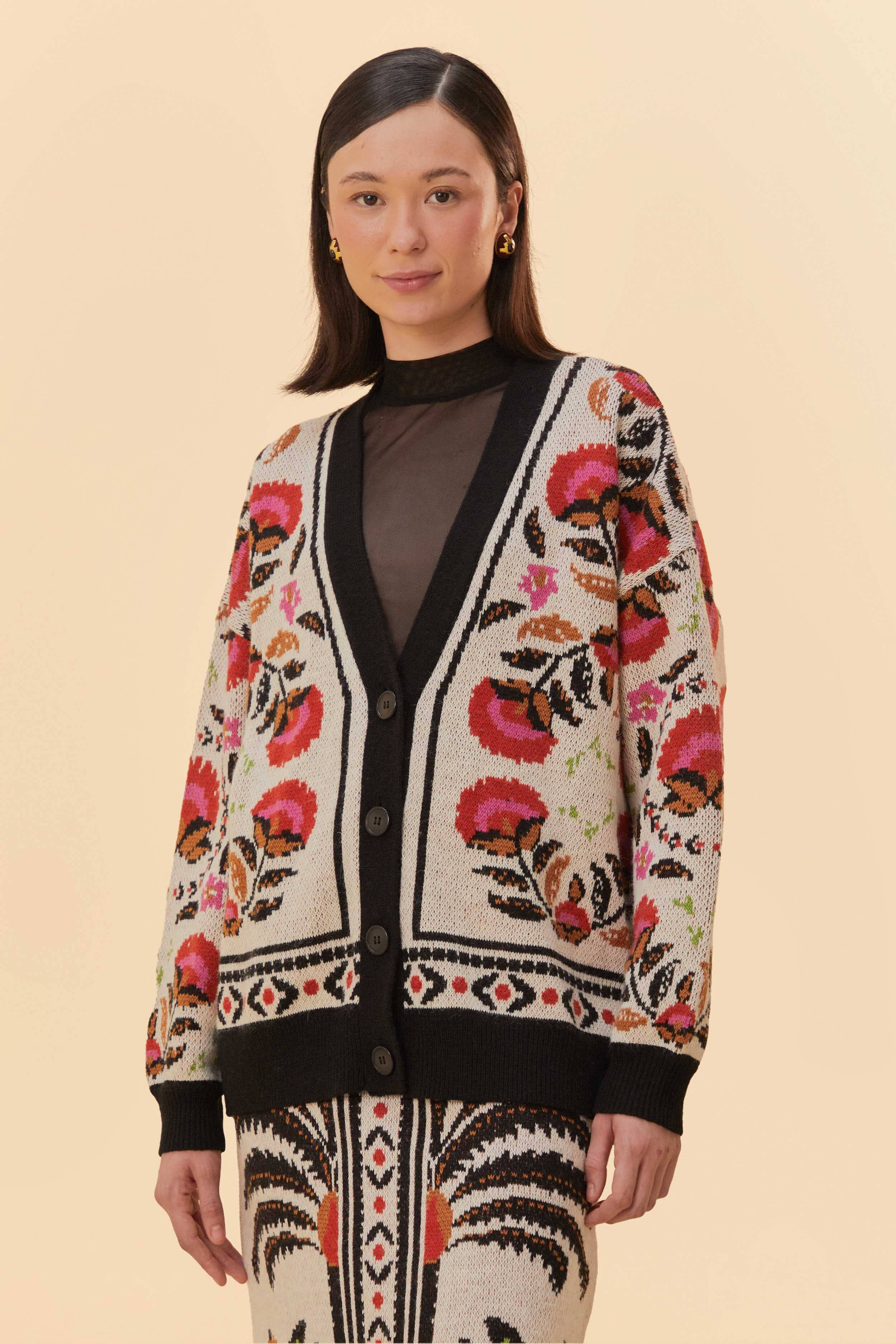 Sand Palms Paradise Knit Cardigan | FarmRio (US)