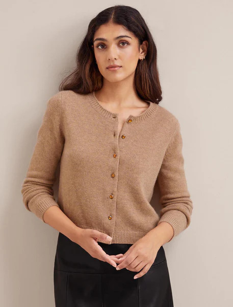 Clara Cashmere Cardigan - Camel | Cefinn