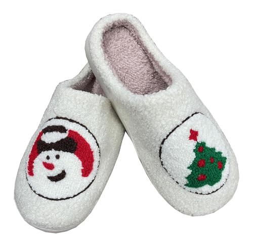 LAISMEIX Christmas Slippers for Womens Mens Slippers Plant Slippers Fruit Slippers Soft Plush Comfy Slippers Mens Fluffy Plush Slippers Cute Cartoon House Slipper Christmas Cookies 37-38 | Amazon (US)