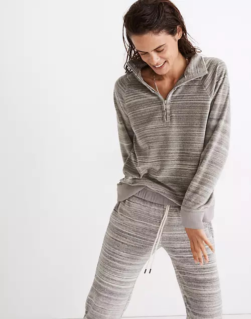 MWL Velour Space-Dyed Half-Zip Sweatshirt | Madewell