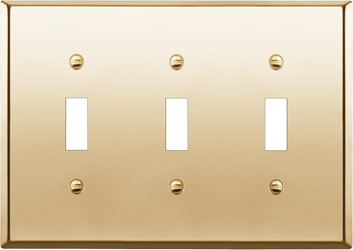 ENERLITES Toggle Light Switch Metal Wall Plate, Stainless Steel 201, Corrosion Resistant, Size 3-... | Amazon (US)
