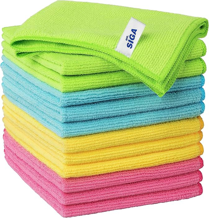 MR.SIGA Microfiber Cleaning Cloth,Pack of 12,Size:12.6" x 12.6" | Amazon (US)