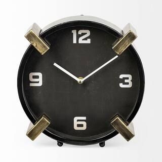 HomeRoots Metal Round Table Clock Decor 2000376242 - The Home Depot | The Home Depot