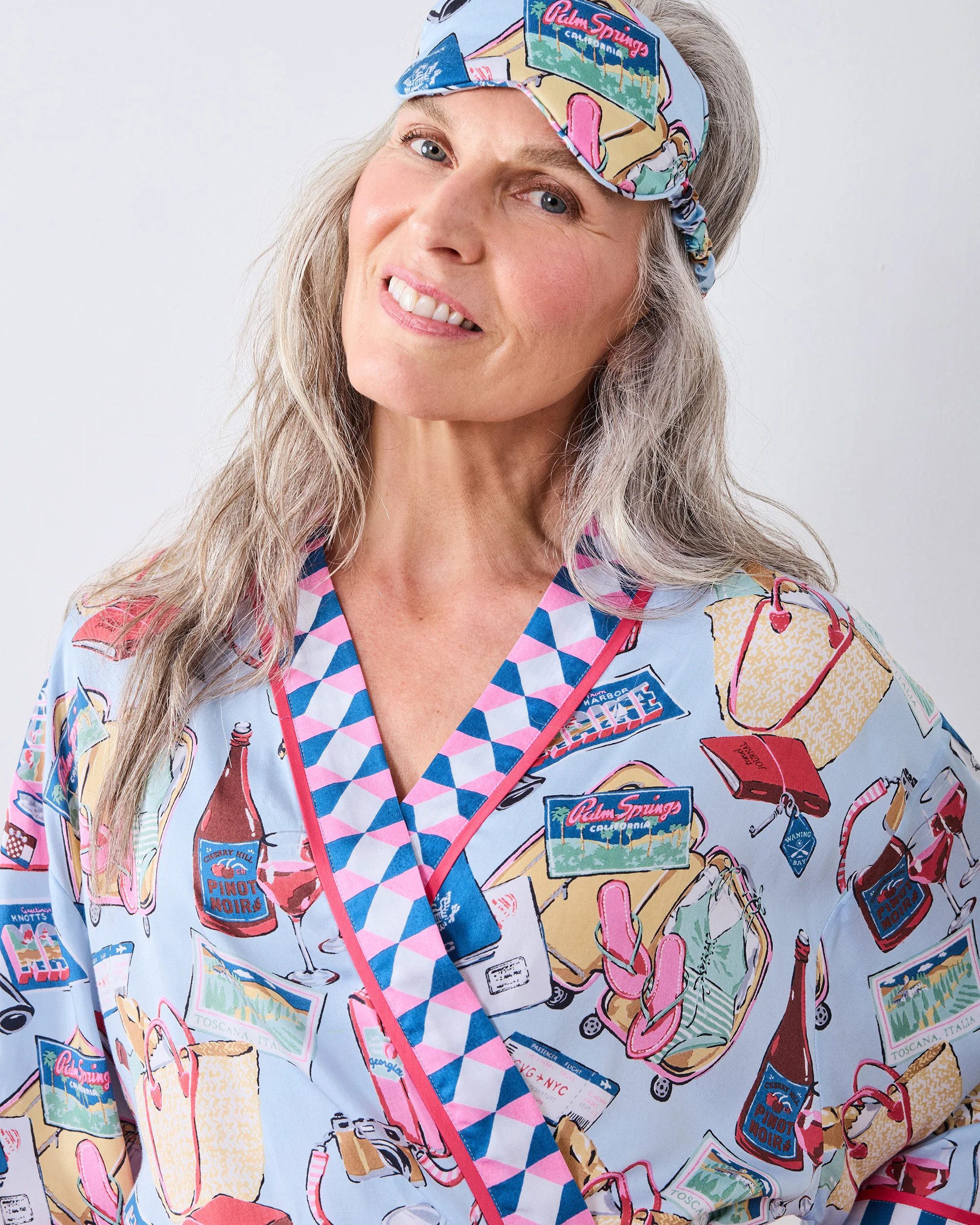 Emotional Baggage - Eco Satin Eye Mask - Pale Blue | Printfresh