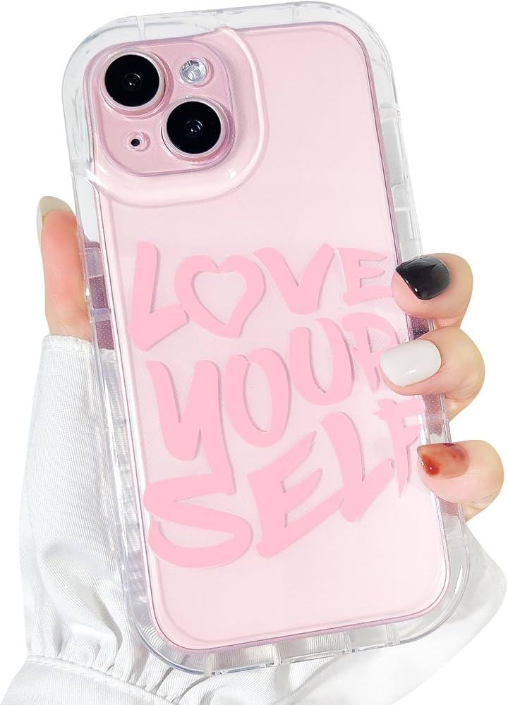 Lovmooful Compatible for iPhone 15 Case Cute Clear Words Text with Letter Graphic Design for Girl... | Amazon (US)