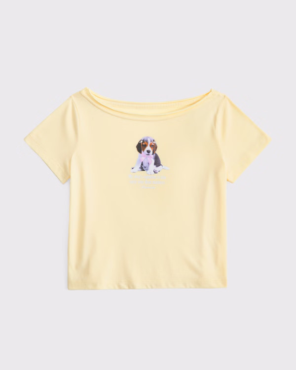 off-the-shoulder graphic tee | Abercrombie & Fitch (US)