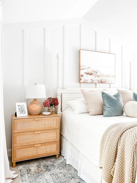 Love love love our Amazon nightstands!!

Perfect addition to our bedroom decor makeover! Oversized nightstand, light wood nightstand, bedside table, rattan dresser, rattan nightstand, coastal decor, chunky knit throw blanket, neutral bedding, Pottery Barn Dupe bedding, detailed stitching quilt, velvet throw pillow cover, down feathered pillow insert, marble ruffle bowl.
#amazon #bedroom #target 

#LTKSeasonal #LTKstyletip #LTKhome