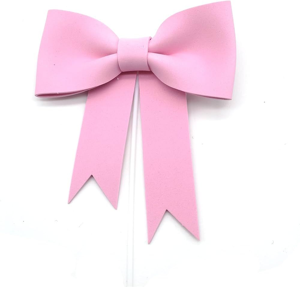 HNHPE Pink Bow Cake Topper Baby Shower Cake Topper Bow Cake Decoration Girl Cake Decoration(set o... | Amazon (US)