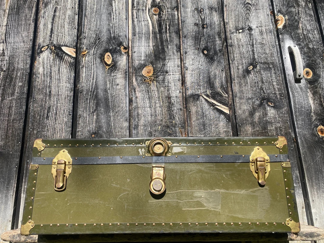 Vintage Travel Trunk Vintage Trunk Travel Trunk Vintage Green Trunk Green Vintage Trunk Green Tru... | Etsy (US)