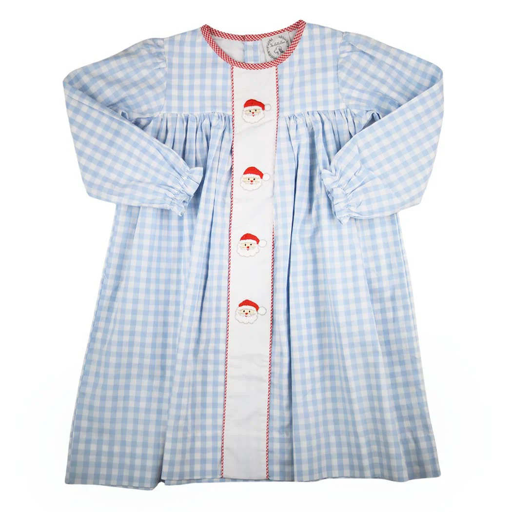 Blue Gingham Santa Dress | The Bella Bean