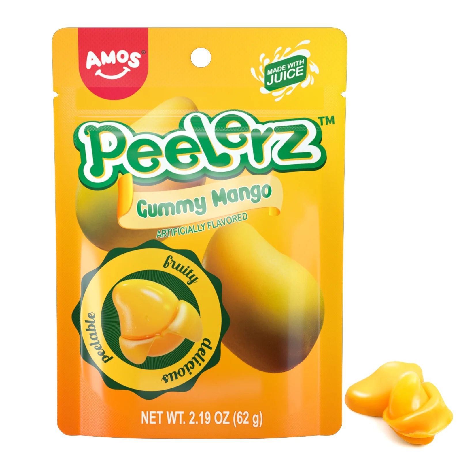 Amos Peelerz Gummies Peelable Mango Candy Resealable 2.19oz Bag (Pack of 3) - Walmart.com | Walmart (US)