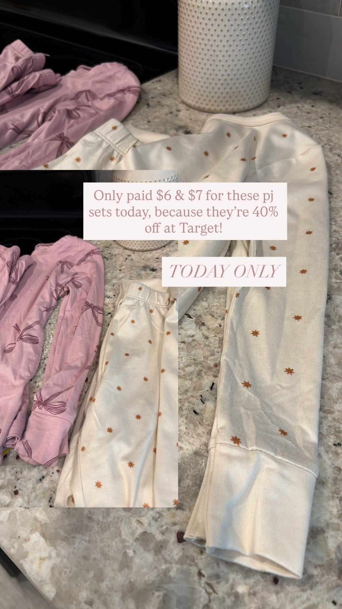 40% OFF PJ’S TODAY ONLY! These both have so much stretch and the material is comparable to bamboo pajamas! Run!