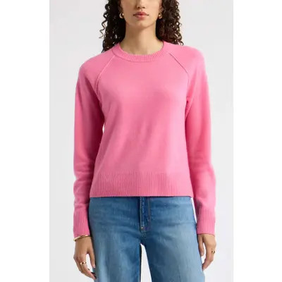 caslon(r) Wool & Cashmere Raglan Sweater in Ivory Snow at Nordstrom, Size X-Large | Nordstrom