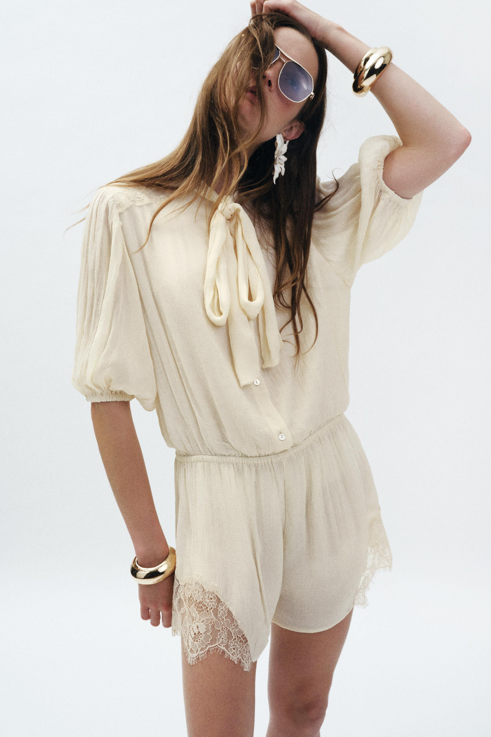 ZW COLLECTION LACE PLAYSUIT | Zara UK
