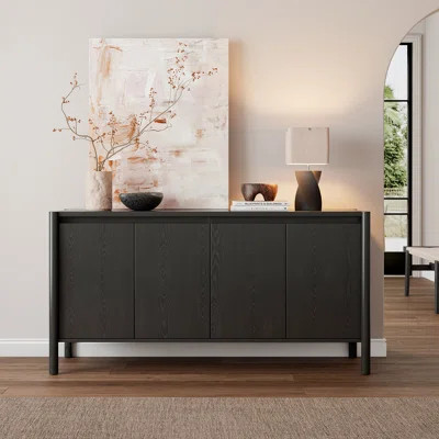 Hingham 59” W Sideboard Buffet Cabinet, Credenza Storage Cabinet With 4 Doors And Adjustable Shelves For Dining Room, Living Room | Wayfair North America
