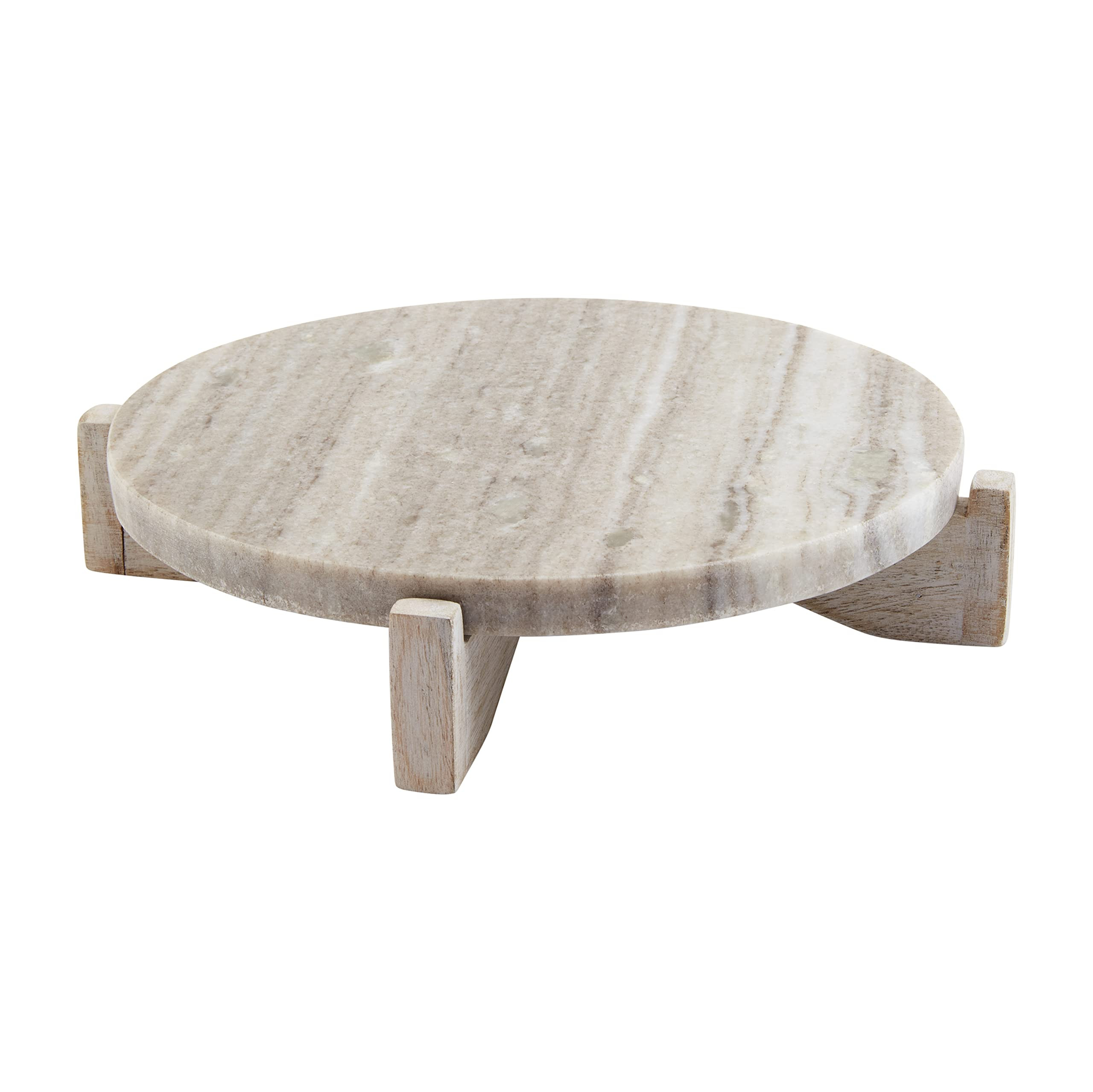 Mud Pie Marble Wood Pedestal, 2" x 8 1/2" dia | Amazon (US)