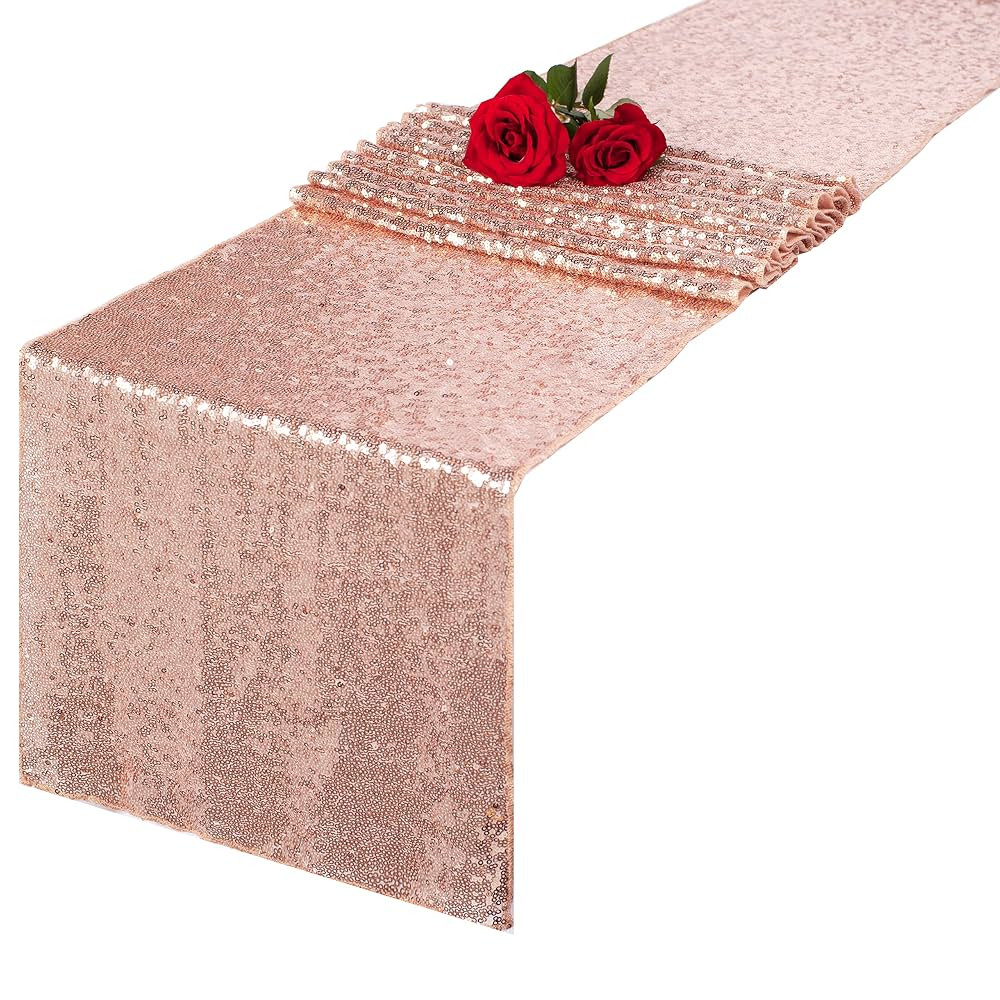 Rose Gold Glitter Sequin Table Runner 12x72 inch for Sparkling Your Party Home Table Docorations ... | Amazon (US)