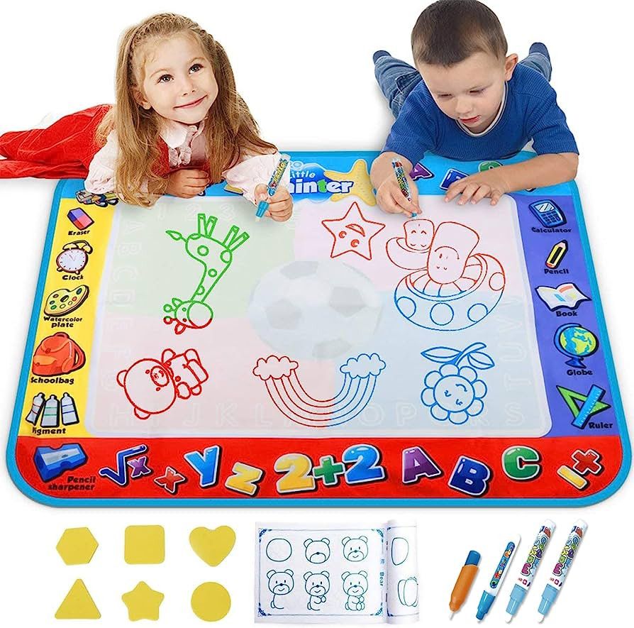 Alago Aqua Coloring Mat,Kids Toys Large Water Painting Mat,Toddlers Doodle Pad with 4 Colors,Gift... | Amazon (US)