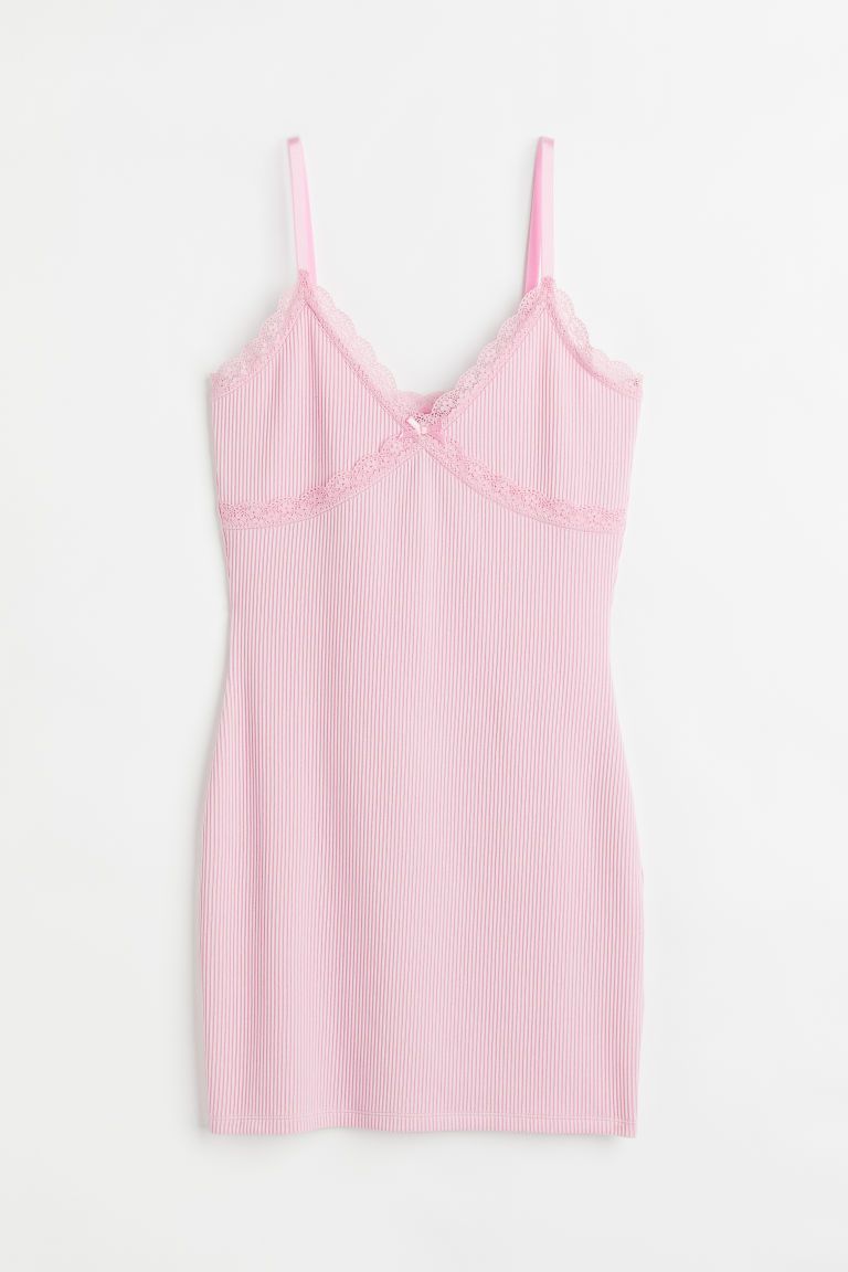 H & M - Ribbed Bodycon Dress - Pink | H&M (US + CA)