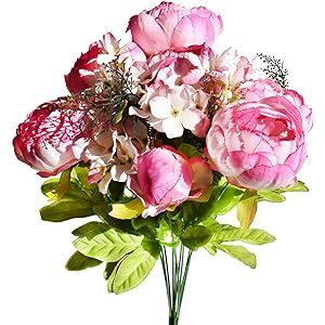 AGEOMET 34pcs Artificial Rose Flowers, 24 Silk Flowers Rose and 10 Artificial Eucalyptus Leaves S... | Amazon (US)