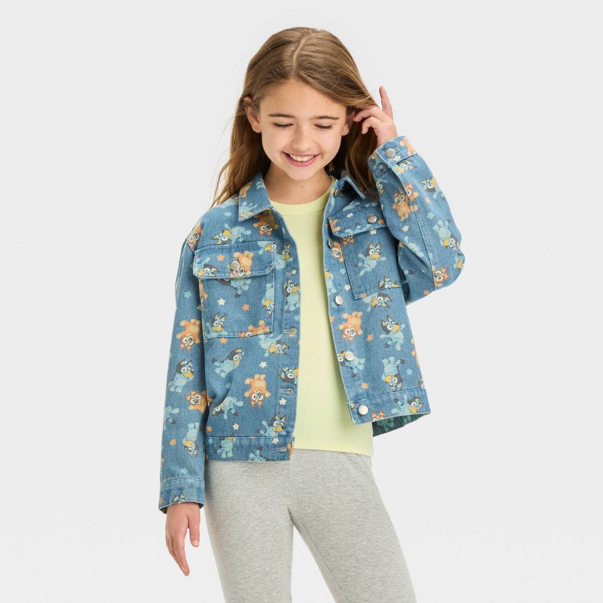 Girls' Bluey Denim Jacket - Blue | Target