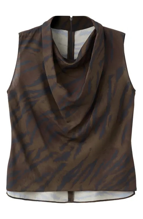 MANGO Draped Cowl Neck Top in Brown at Nordstrom, Size 6 | Nordstrom