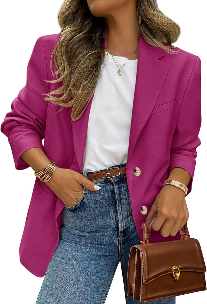 PRETTYGARDEN 2026 Blazers for Women Business Casual Long Sleeve Lapel Open Front Suit Jacket Work... | Amazon (US)