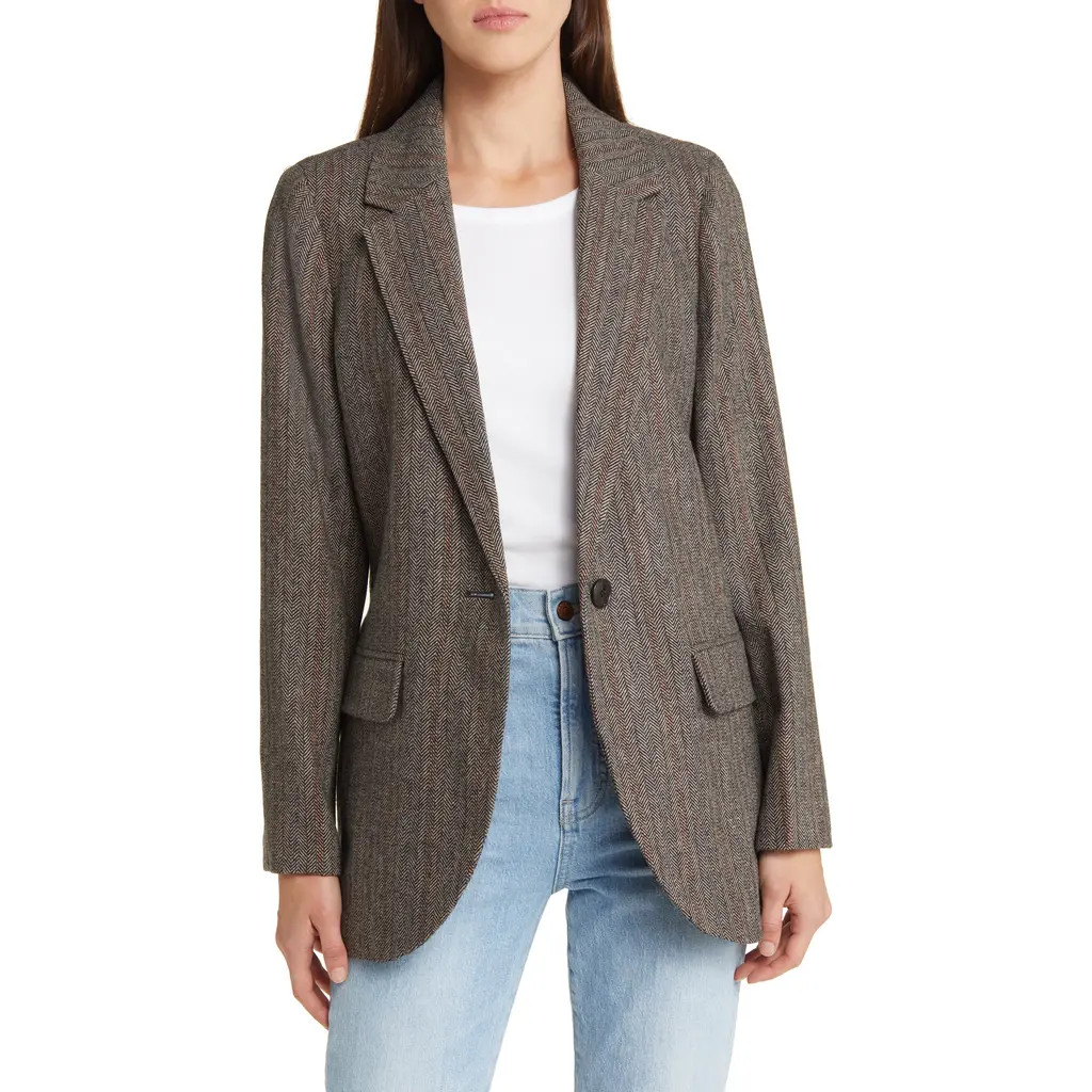 Madewell Larsen Oversize Blazer in Jill Twill Plaid at Nordstrom, Size Medium | Nordstrom