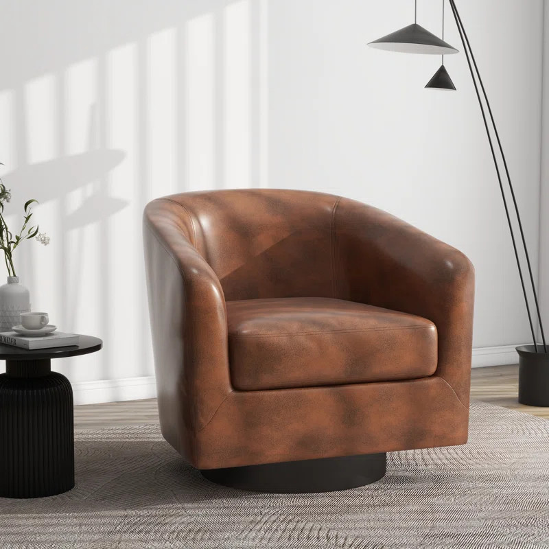 Wrought Studio™ Aunna 28.78'' Wide Swivel Barrel Chair & Reviews | Wayfair | Wayfair North America