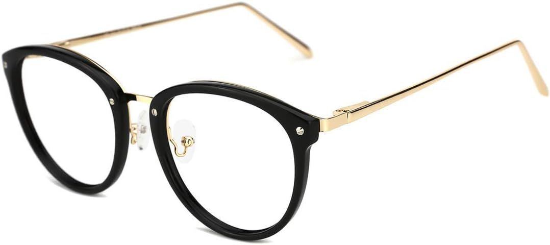 TIJN Vintage Round Metal Optical Eyewear Non-prescription Eyeglasses Frame for Women | Amazon (US)