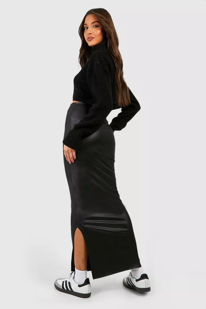 Shiny Slip Maxi Skirt | boohoo (US & Canada)