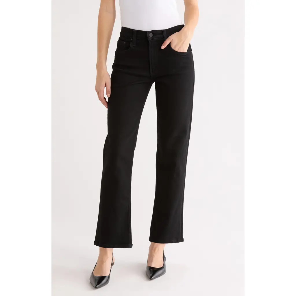 MOTHER The Newbie Hover High Waist Ankle Straight Leg Jeans in Nighty Night at Nordstrom Rack, Size 25 | Nordstrom Rack