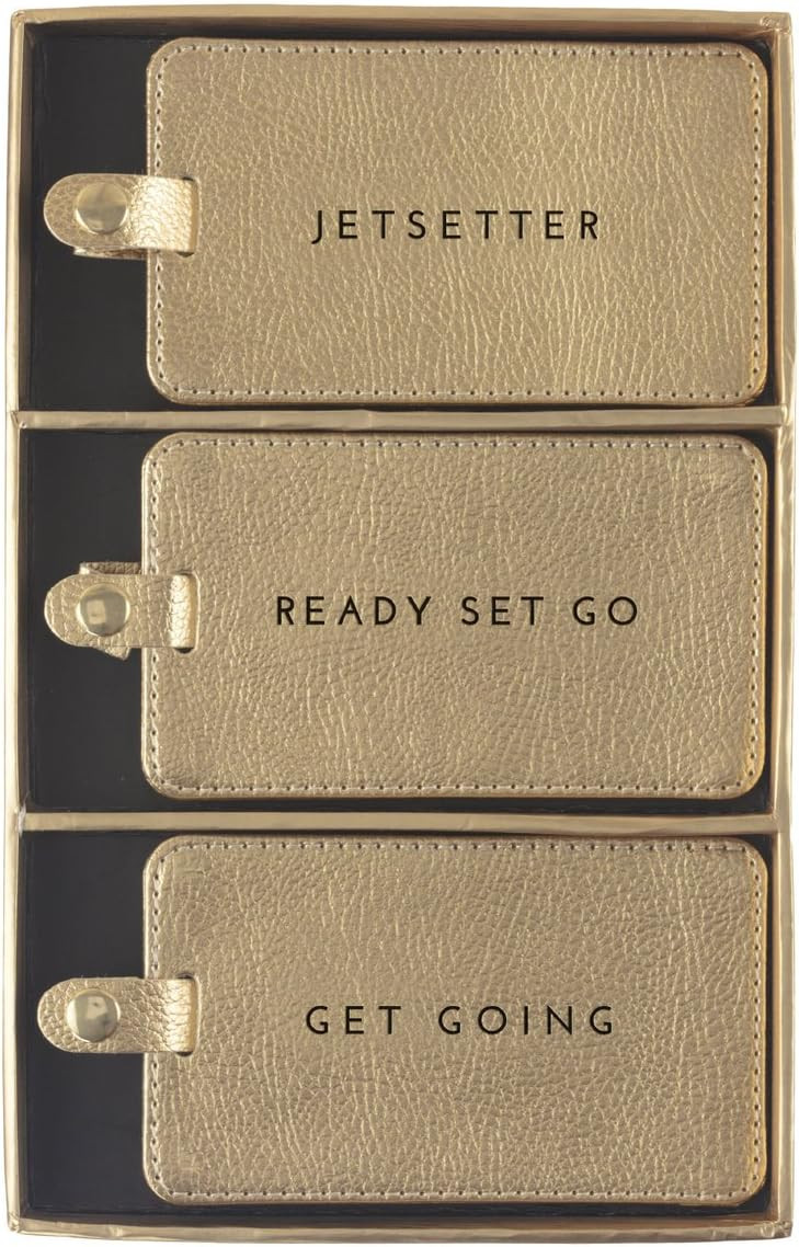 Eccolo 3 Pack Luggage Tag Set, Suitcase Tags Identifiers with ID Cards, Faux Leather, Snap Closur... | Amazon (US)