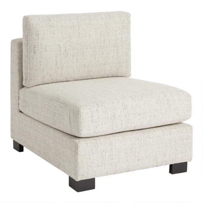 Cream Hayes Modular Sectional Armless Chair | World Market