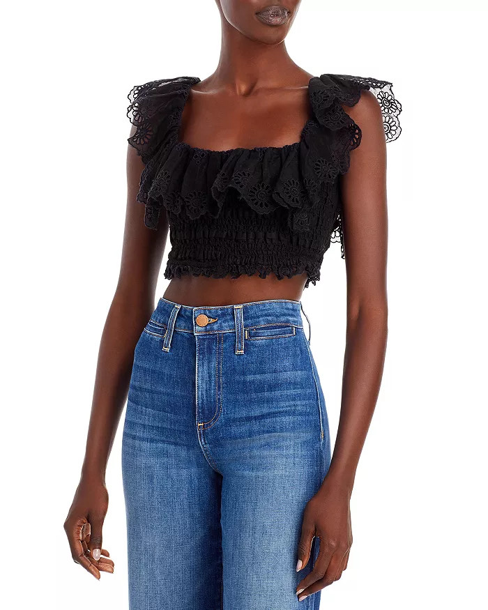 NYC Blaine Eyelet Crop Top | Bloomingdale's (US)