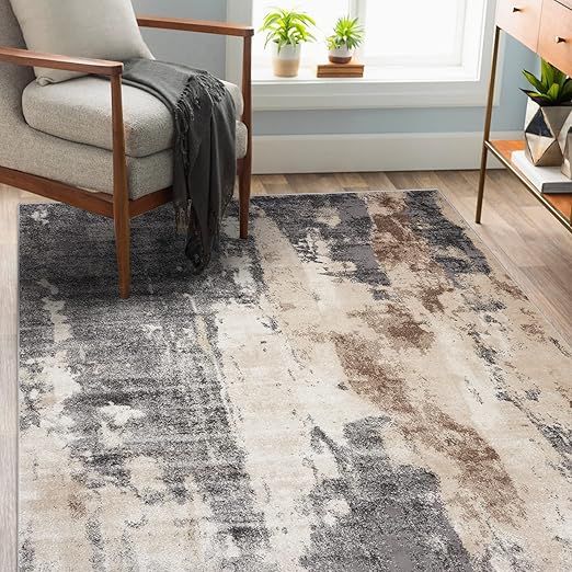 LUXE WEAVERS Modern Area Rugs with Abstract Patterns 7681 Medium Pile Area Rug, Gray, 8' x 10' | Amazon (US)