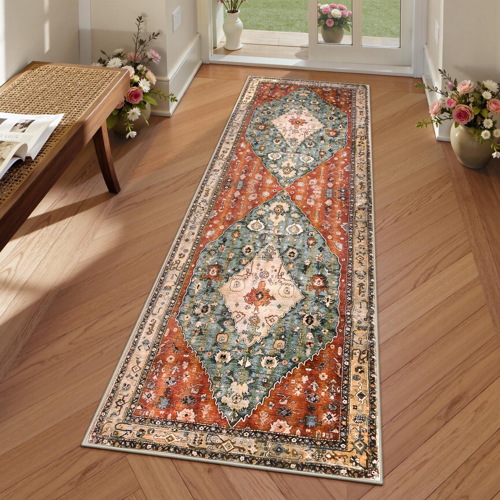 Lahome Boho Tribal 2x6 Washable Runners for Hallways Non Slip, Bohemian Kitchen Mats for Floor, V... | Amazon (US)