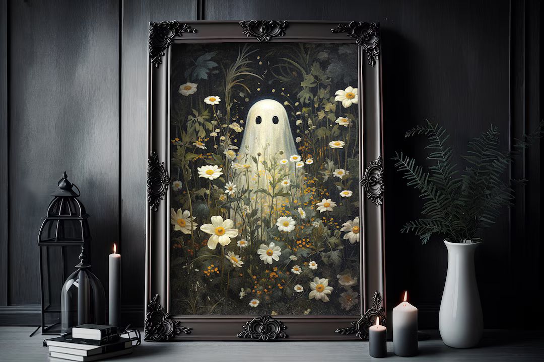Floral Ghost Digital Print Dark Romantic Ghost Floral Ghost - Etsy | Etsy (US)