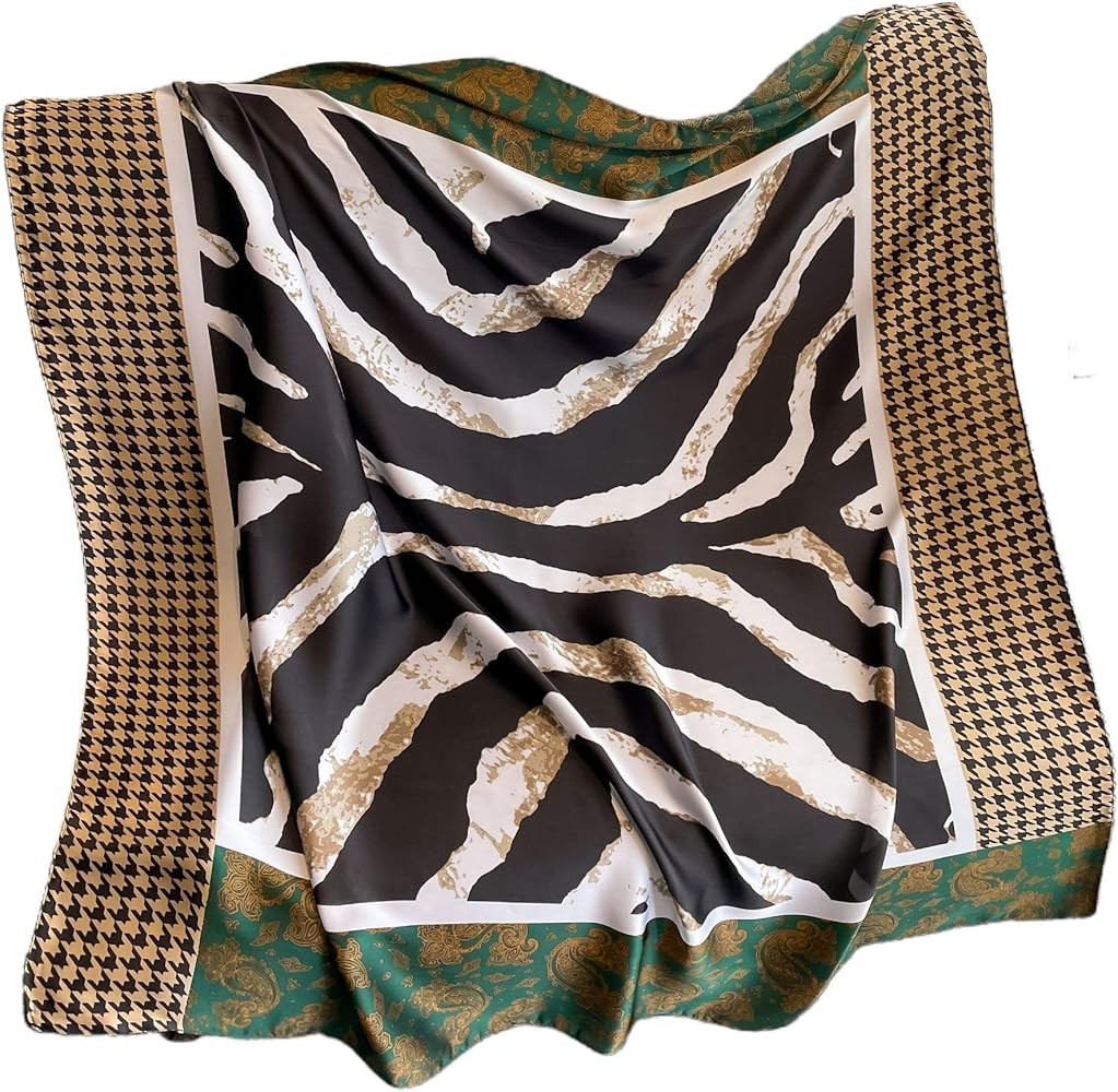 XL 43 Inch Extra Large Square Scarf Fashion Scarves Silk Feeling Hair Scarf Wrapping Scarfs Night... | Amazon (US)