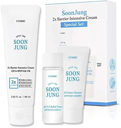 ETUDE Soonjung 2x Barrier Intense Cream Set | 2x Barrier Intensive Cream 2.02fl.oz + Ph 5.5 Relief T | Amazon (US)