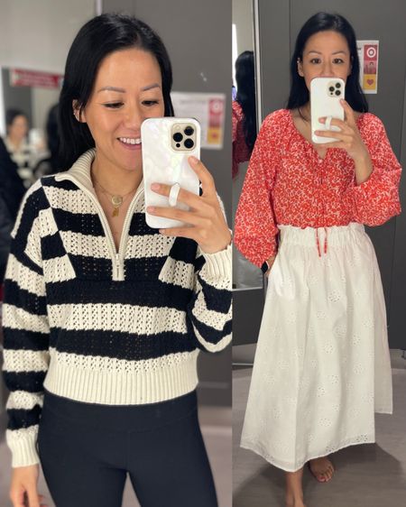 Size XS in striped sweater
Size small floral top 
Size XS skirt


#LTKfindsunder50 #LTKsalealert #LTKover40