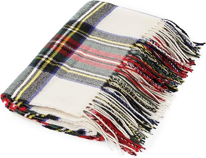Mychipro Plaid Throw Blanket – Tassel Throw Blanket – Cozy and Warm Blanket for Home, Bed or ... | Amazon (US)