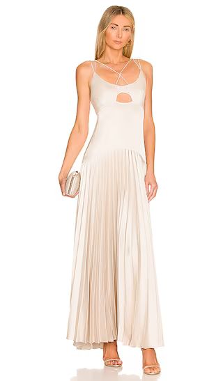 Caris Maxi Dress in Nude | Revolve Clothing (Global)