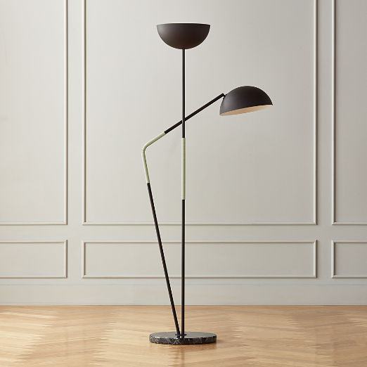 Pavo Champagne Brass Double Floor Lamp + Reviews | CB2 | CB2