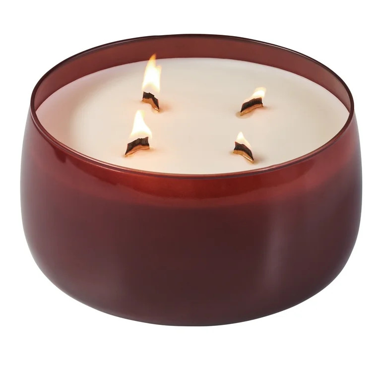 Better Homes & Gardens Intense Red Lava Citrus Scented Wooden 4-Wick Glass Scented Jar Candle 60o... | Walmart (US)
