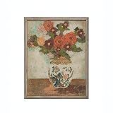 Creative Co-Op Wood Framed Flowers in Vase Wall Art and Décor, 21" L x 1" W x 26" H, Multicolor | Amazon (US)