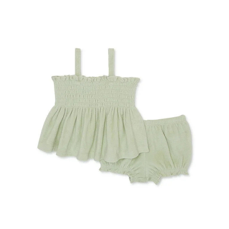 easy-peasy Baby Girls Print Tank Top and Bloomer Shorts Set, 2-Piece, Sizes 0-24M | Walmart (US)