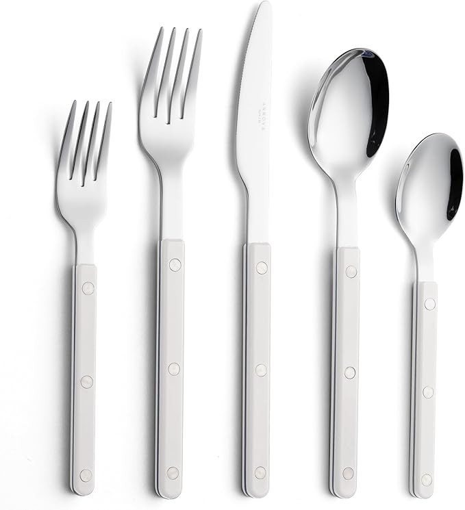 ANNOVA Silverware Set, Retro/Rivet Colorful Stainless Steel Tableware Kitchen Flatware Set Utensi... | Amazon (US)