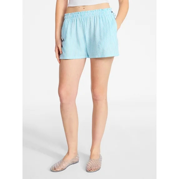 No Boundaries Striped Seersucker Bungee Shorts, 2" Inseam, Women's XXS-XXL | Walmart (US)